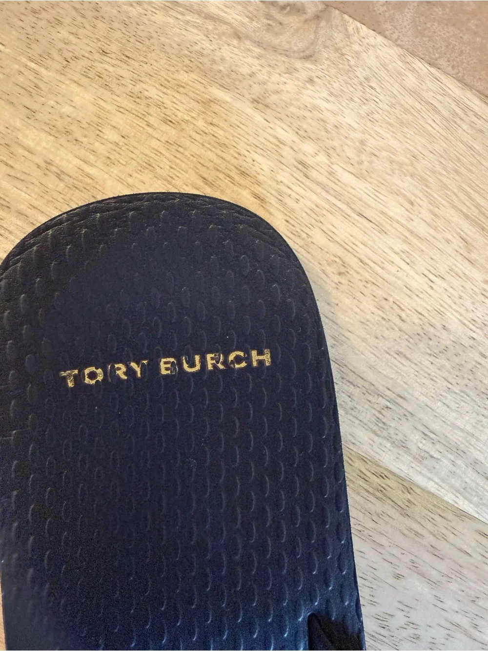 Tory Burch Logo Navy Blue Rubber Flip Flops Size 6